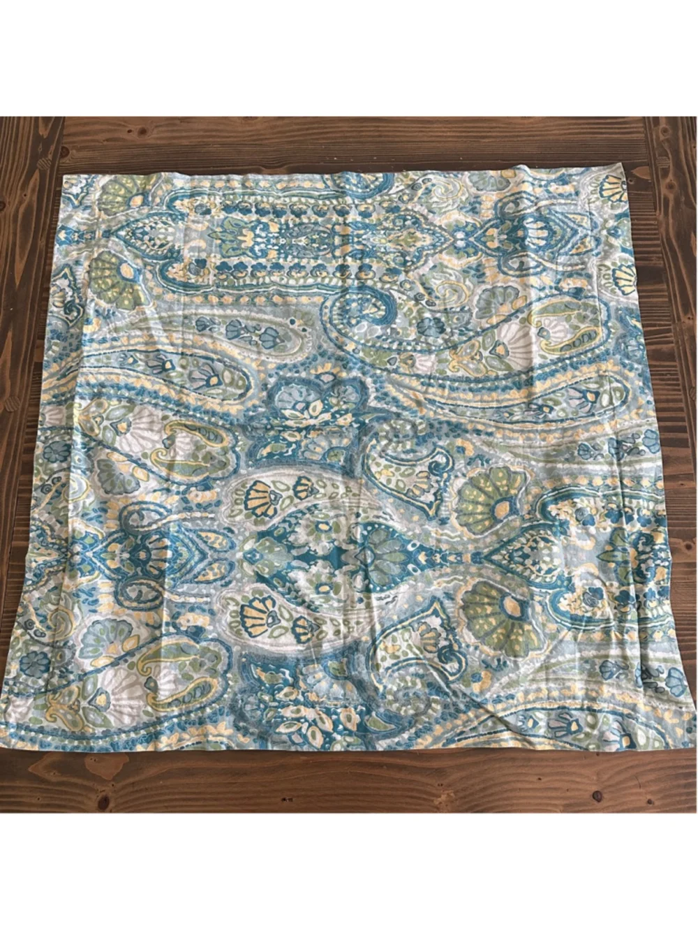 Pottery Barn Paisley Duvet Cover Full Queen w Euro Shams Blue Green